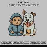 Baby Dog Embroidery File 6 sizes