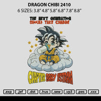 Dragon Chibi 2410 Embroidery File 6 sizes