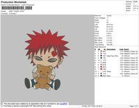 Baby Gaara Embroidery File 4 size