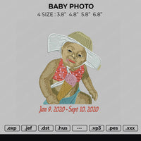 Baby Photo Embroidery File 4 size