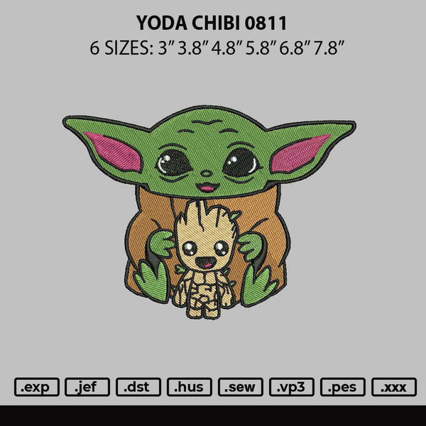 Yoda Chibi 0811 Embroidery File 6 sizes