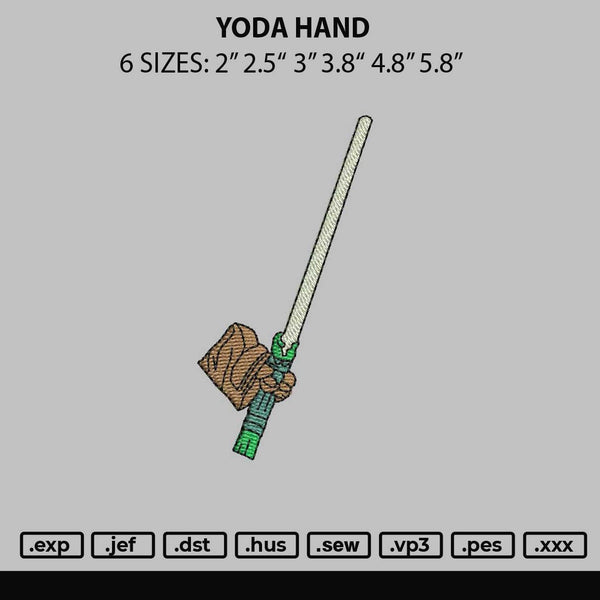 Yoda Hand Embroidery File 6 sizes