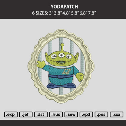 Yodapatch Embroidery Machine Design File 6 sizes