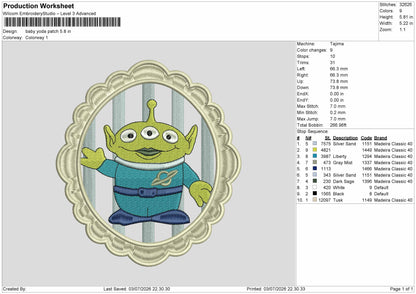 Yodapatch Embroidery Machine Design File 6 sizes