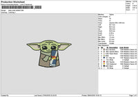 Yodaredbull Embroidery File 6 sizes