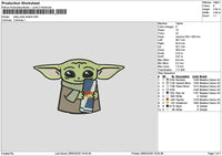 Yodaredbull Embroidery File 6 sizes