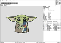 Yodaredbull Embroidery File 6 sizes