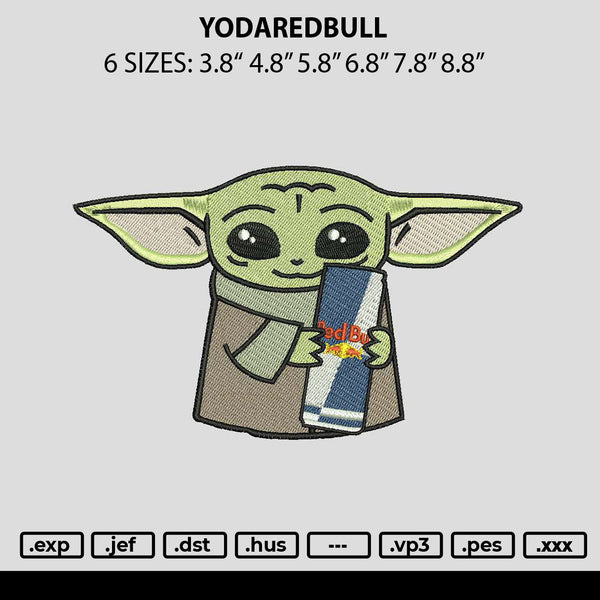 Yodaredbull Embroidery File 6 sizes