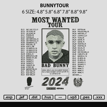 Bunnytour Embroidery Machine Design File 6 sizes