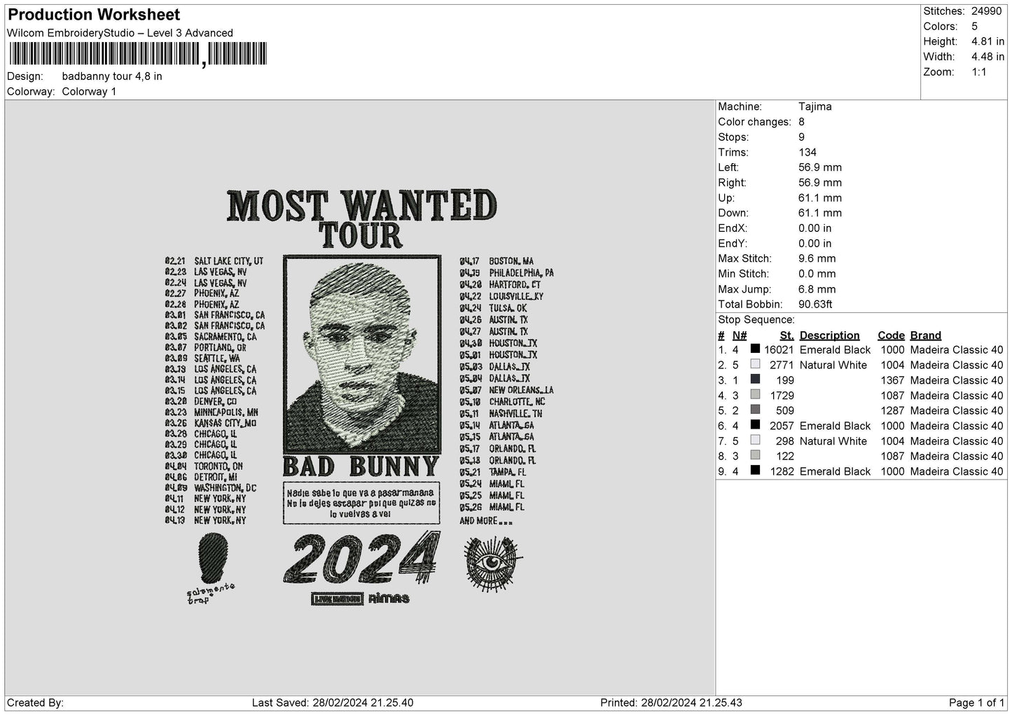Bunnytour Embroidery Machine Design File 6 sizes
