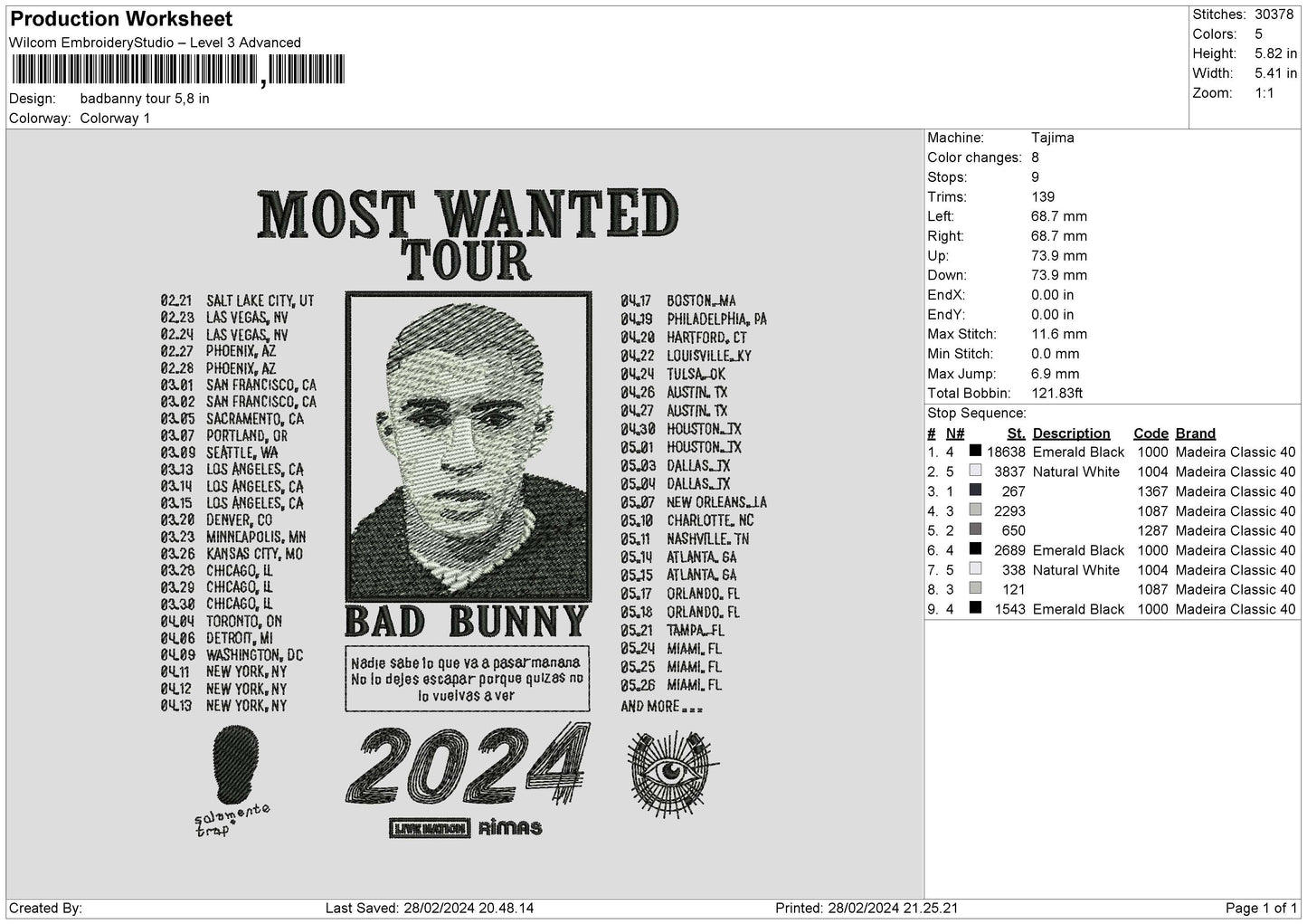 Bunnytour Embroidery Machine Design File 6 sizes
