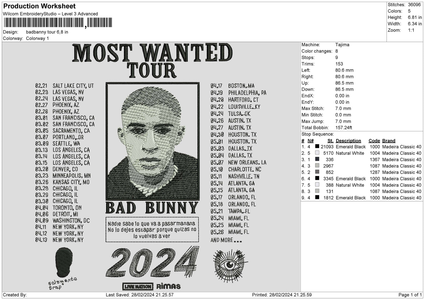 Bunnytour Embroidery Machine Design File 6 sizes