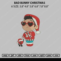 Bad Bunny Christmas Embroidery File 6 sizes