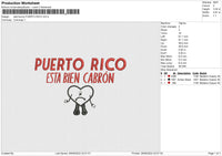 Bad Bunny Puerto Rico Embroidery File 6 sizes