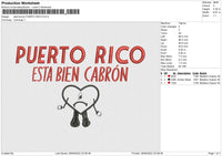 Bad Bunny Puerto Rico Embroidery File 6 sizes