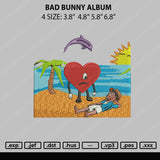 Bad Bunny Album Embroidery File 4 size