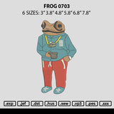 Frog 0703 Embroidery File 6 sizes