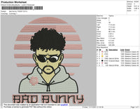 Bad Bunny Yonaguni Embroidery File 4 size