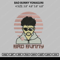 Bad Bunny Yonaguni Embroidery File 4 size