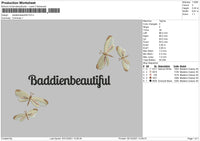 Baddienbeautiful Embroidery File 4 size