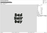 Badhairtext Embroidery File 6 sizes