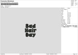 Badhairtext Embroidery File 6 sizes