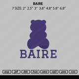 Baire Embroidery File 7 size