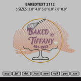 Bakedtext 2112 Embroidery File 6 sizes
