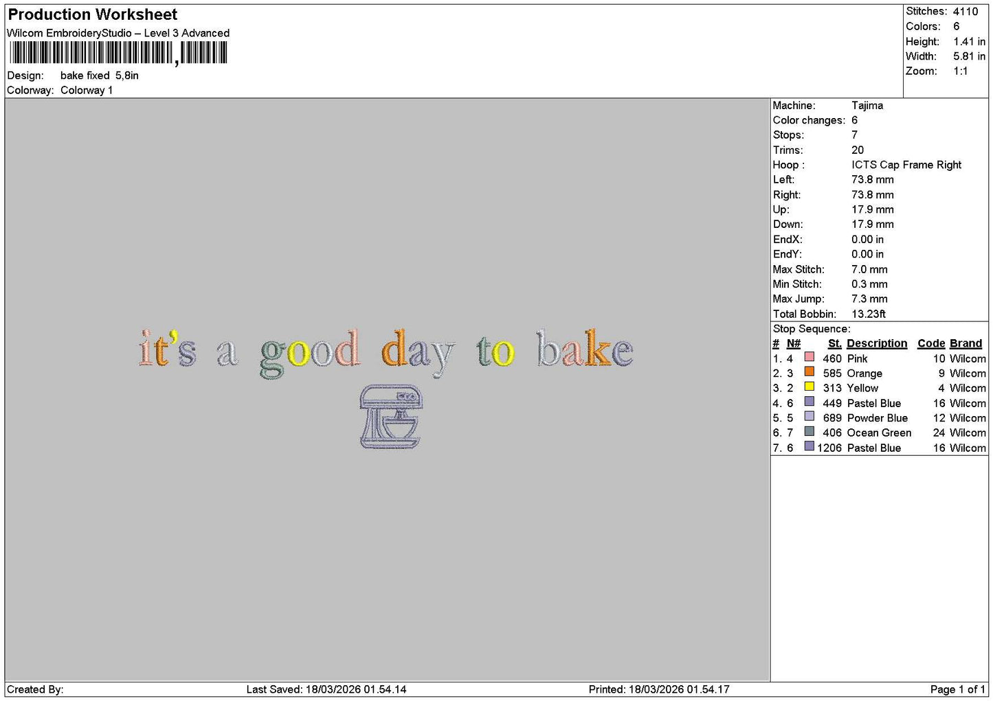 Baketext Embroidery File 6 sizes