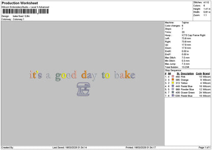 Baketext Embroidery File 6 sizes