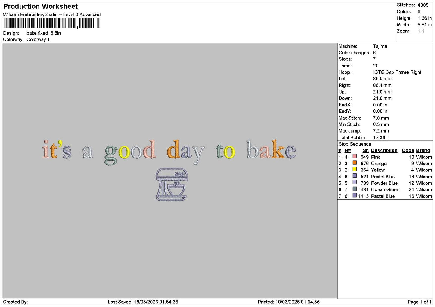Baketext Embroidery File 6 sizes