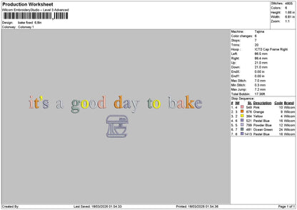Baketext Embroidery File 6 sizes