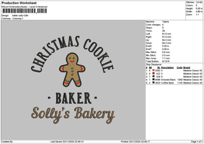 Baker Taster Text 01 Embroidery File 6 sizes