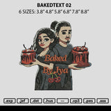 Bakedtext 02 Embroidery File 6 sizes