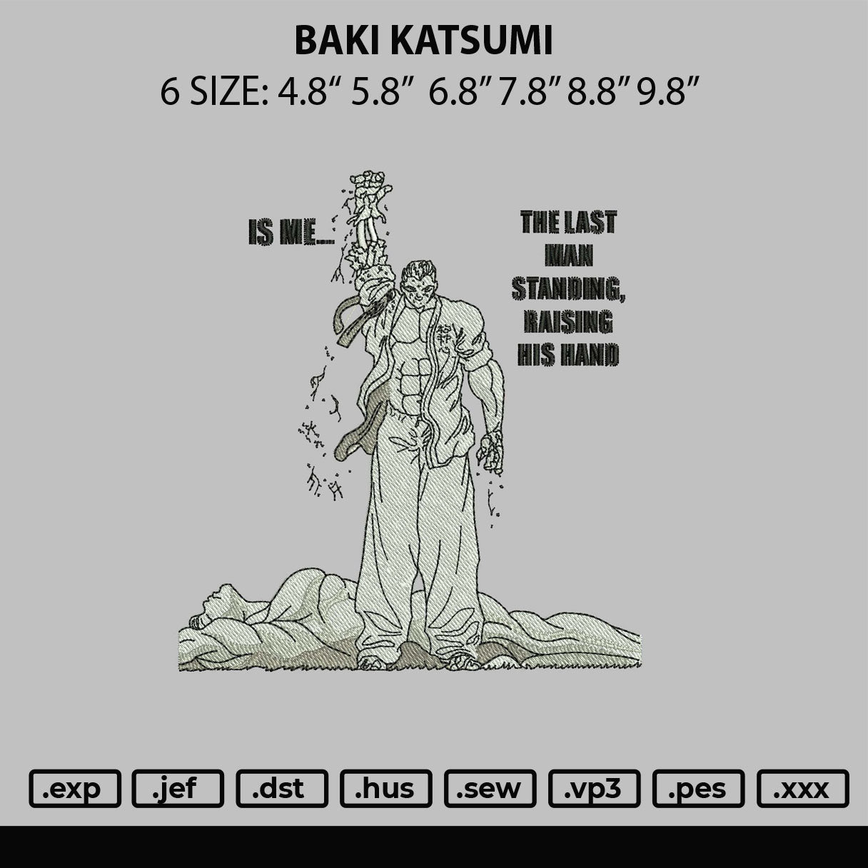 Baki K Embroidery File 6 sizes