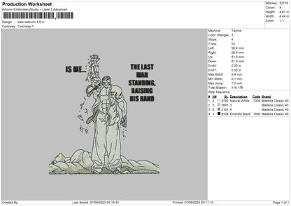 Baki K Embroidery File 6 sizes