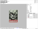 Bakugou Embroidery File 8 size