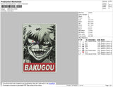 Bakugou Embroidery File 8 size