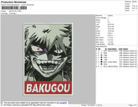 Bakugou Embroidery File 8 size