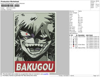 Bakugou Embroidery File 8 size