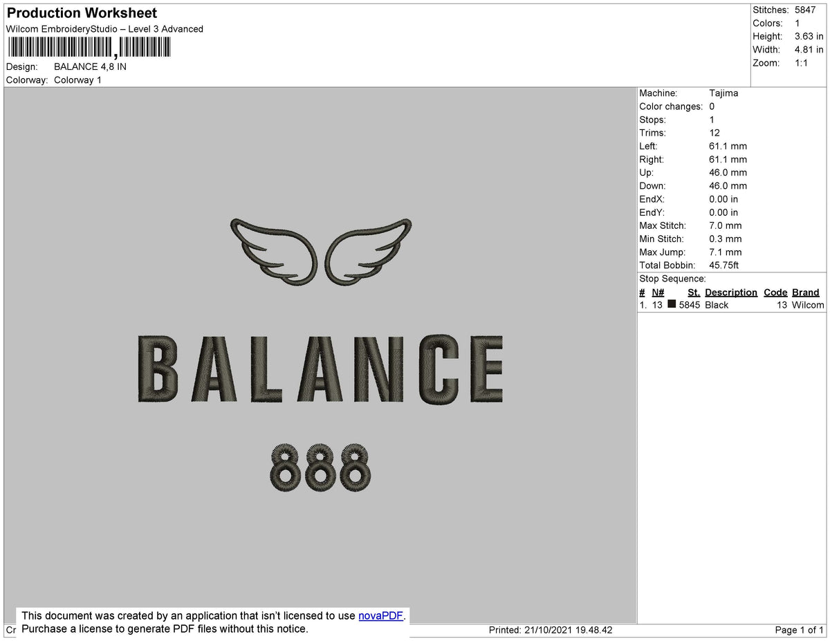 Balance Embroidery File 4 size – Master Digitizer