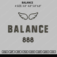 Balance Embroidery File 4 size