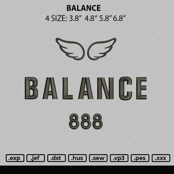 Balance Embroidery File 4 size