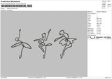 Ballerina Outline Embroidery File 6 sizes