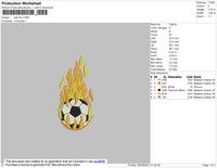 Ball Fire Embroidery File 4 size