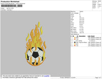 Ball Fire Embroidery File 4 size