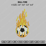 Ball Fire Embroidery File 4 size