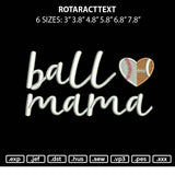 Balltext Embroidery File 6 sizes