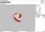 Ball Volley Embroidery File 6 sizes