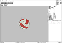 Ball Volley Embroidery File 6 sizes